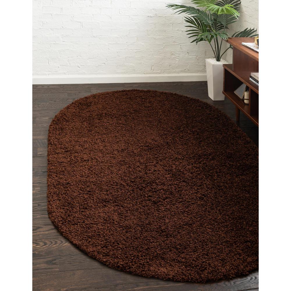Unique Loom 5x8 Oval Rug in Chocolate Brown (3151433). Picture 2