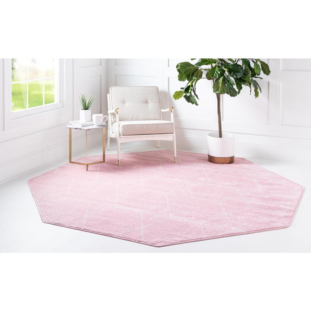 Unique Loom 8 Ft Octagon Rug in Light Pink (3151609). Picture 3
