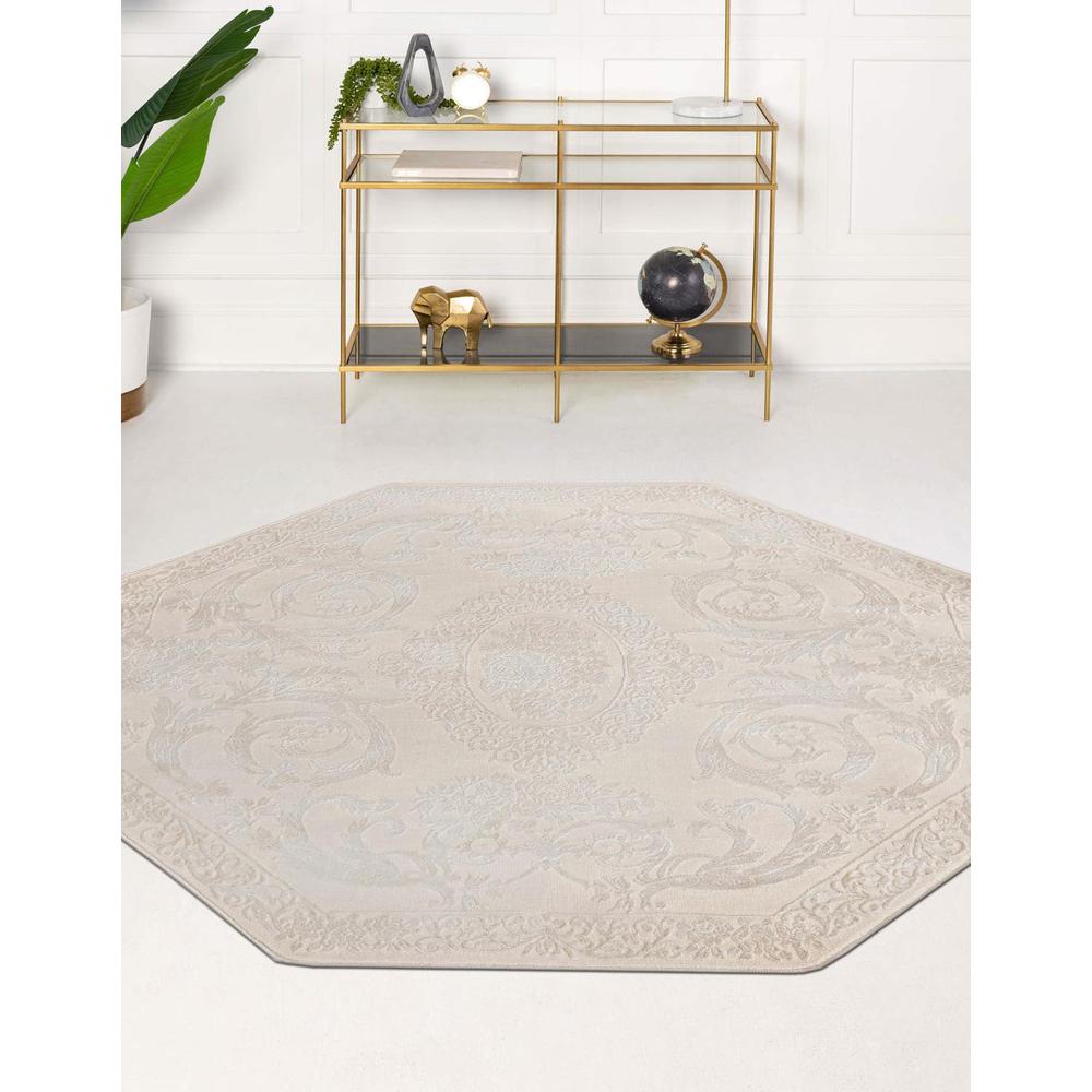 Finsbury Diana Area Rug 5' 3" x 5' 3", Octagon Ivory. Picture 2