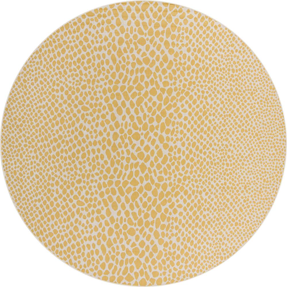 Jill Zarin Outdoor Cape Town Area Rug 10' 8" x 10' 8", Round Yellow Ivory. Picture 1