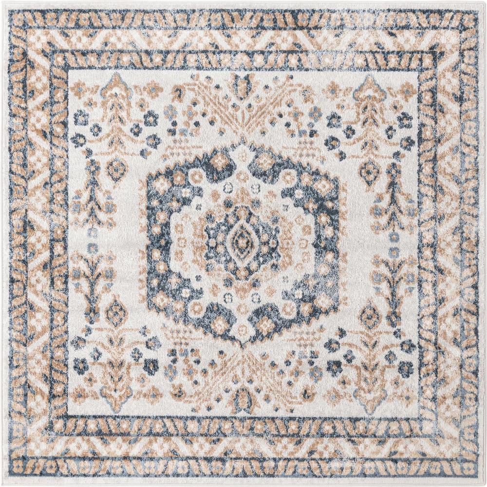 Unique Loom 6 Ft Square Rug in Ivory (3155722). Picture 1