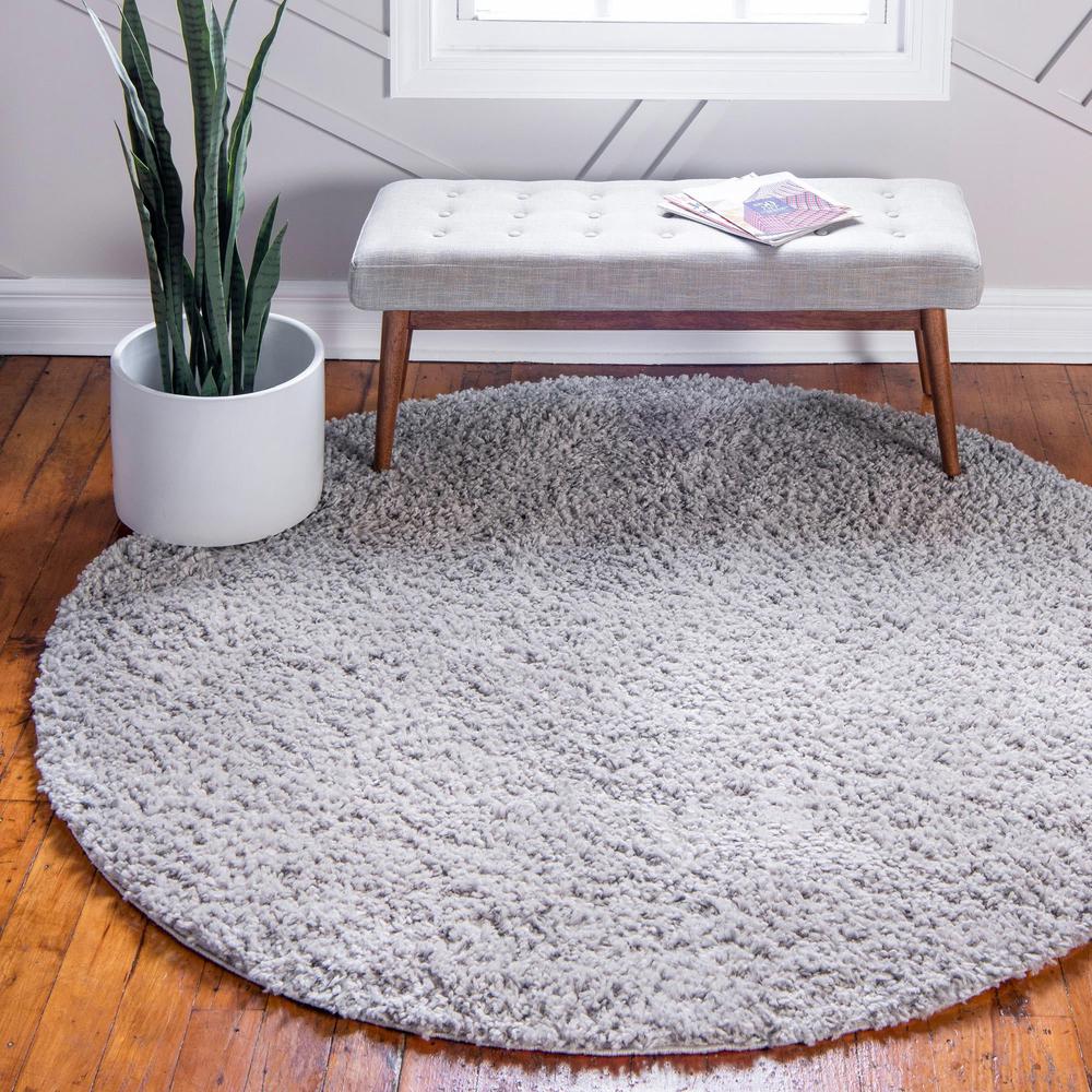 Unique Loom 2 Ft Round Rug in Sterling (3153321). Picture 2