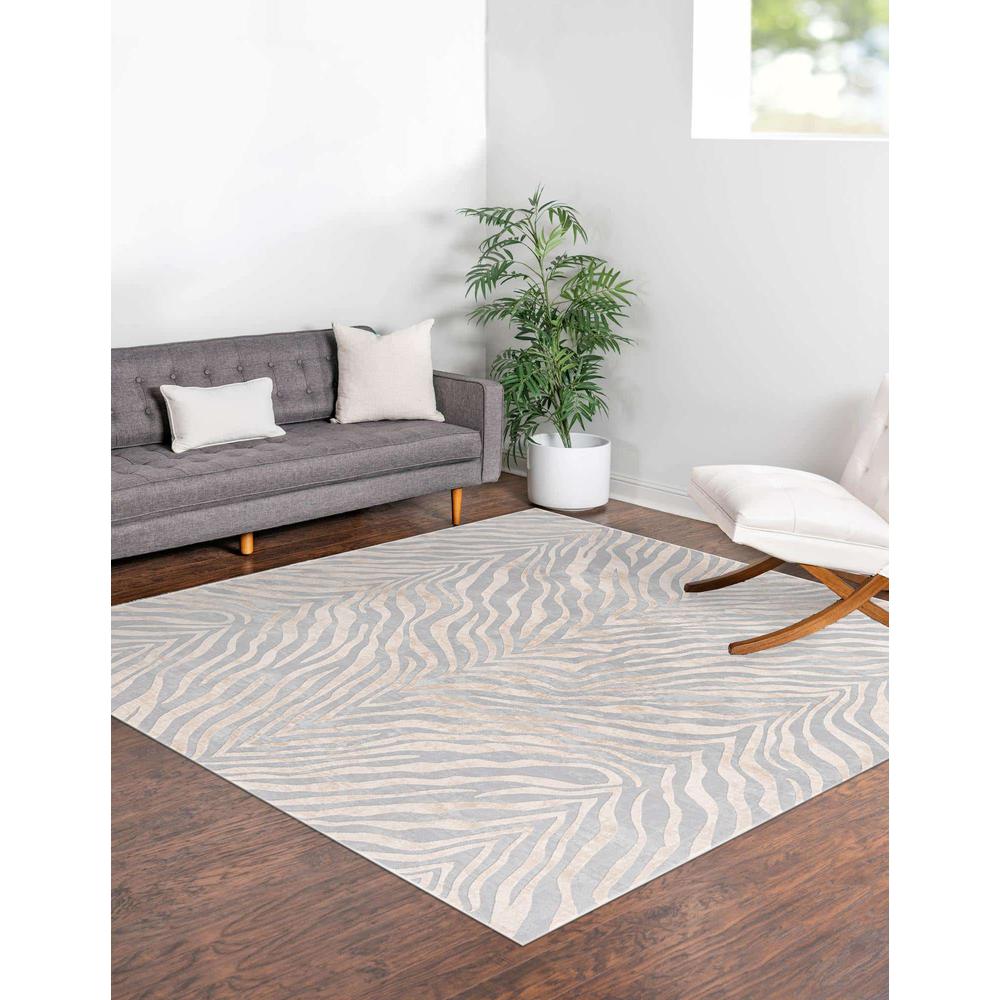 Finsbury Meghan Area Rug 7' 10" x 7' 10", Square Gray and Ivory. Picture 3
