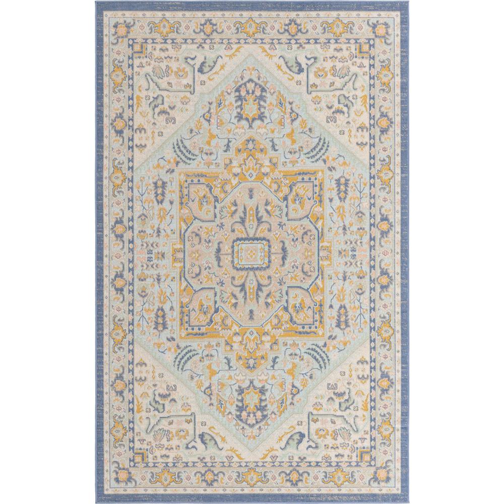 Unique Loom 1 Ft Square Sample Rug in Sky Blue (3154862). Picture 1