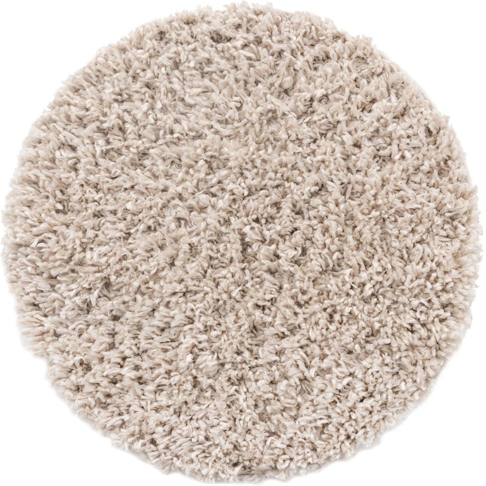 Unique Loom 2 Ft Round Rug in Linen (3153386). Picture 1