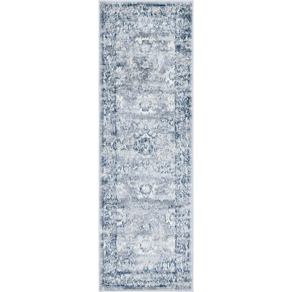 Unique Loom 6 Ft Runner in Gray (3150077). Picture 1