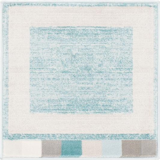 Uptown Yorkville Area Rug 1' 8" x 1' 8", Square Turquoise. Picture 1