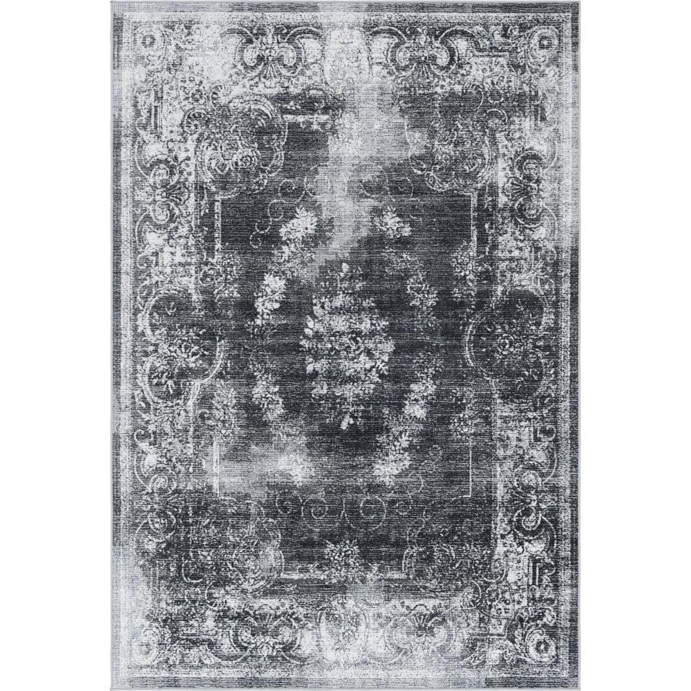 Unique Loom Rectangular 6x9 Rug in Charcoal (3149276). Picture 1