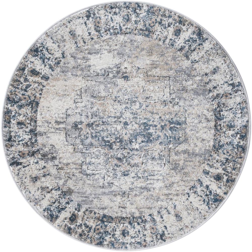 Portland Canby Area Rug 4' 1" x 4' 1", Round Gray. Picture 1