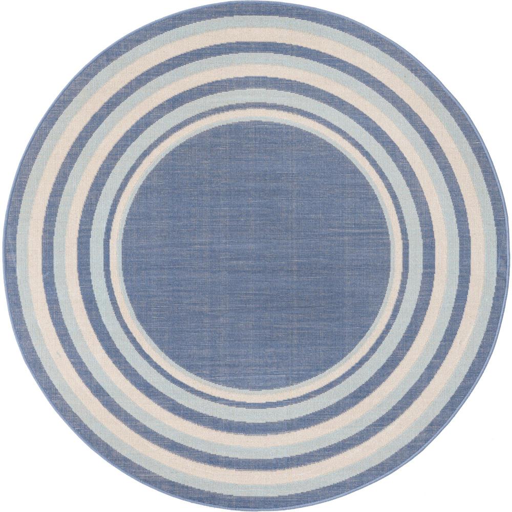 Unique Loom 5 Ft Round Rug in Blue (3157346). Picture 1