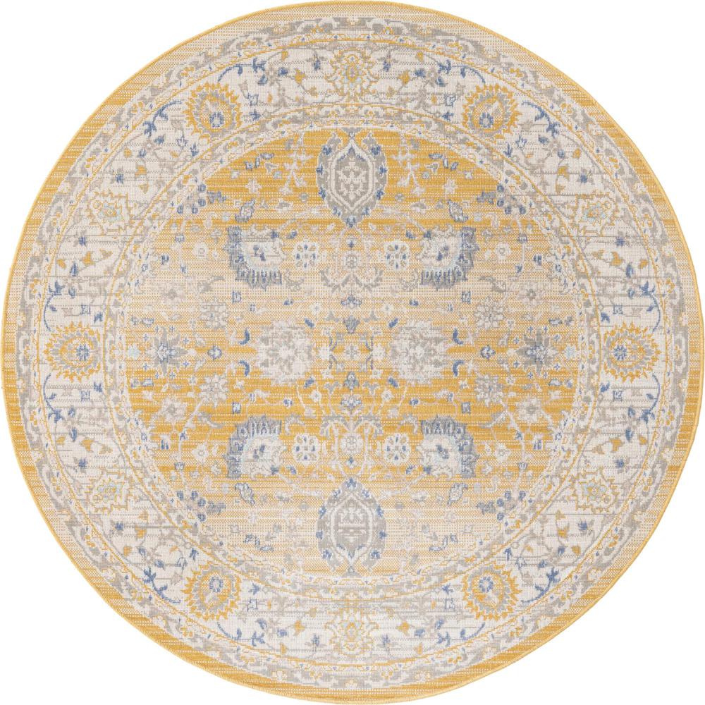 Unique Loom 5 Ft Round Rug in Tuscan Yellow (3155034). The main picture.
