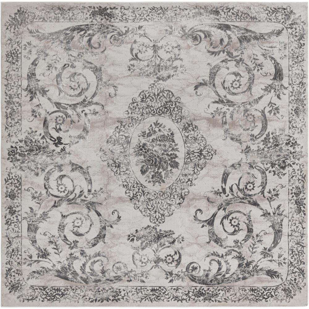 Finsbury Diana Area Rug 7' 10" x 7' 10", Square Gray. Picture 1