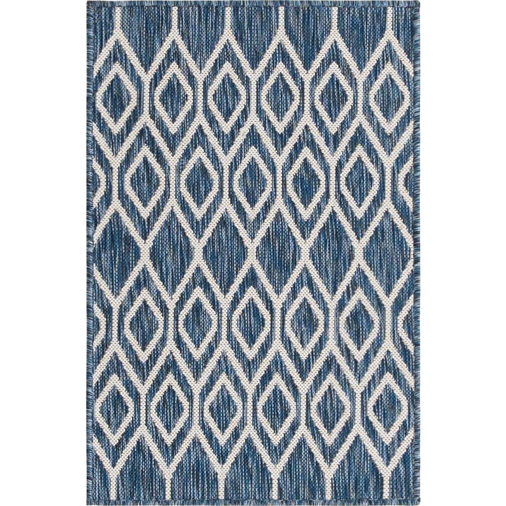 Jill Zarin Outdoor Collection, Area Rug, Blue 2' 2" x 3' 0", Rectangular. The main picture.