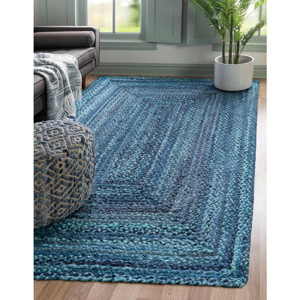 Braided Chindi Rug, Blue (9' 0 x 12' 0). Picture 1