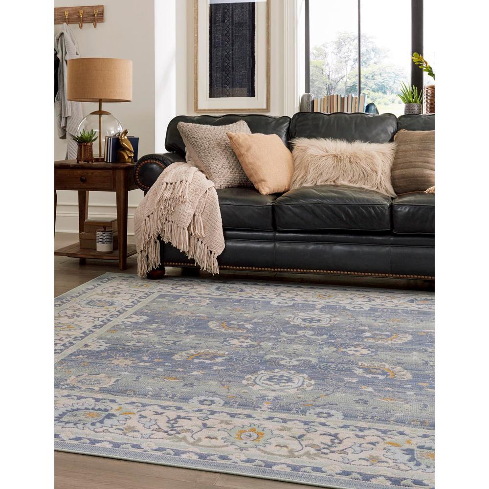 Unique Loom 8 Ft Square Rug in French Blue (3155011). Picture 3