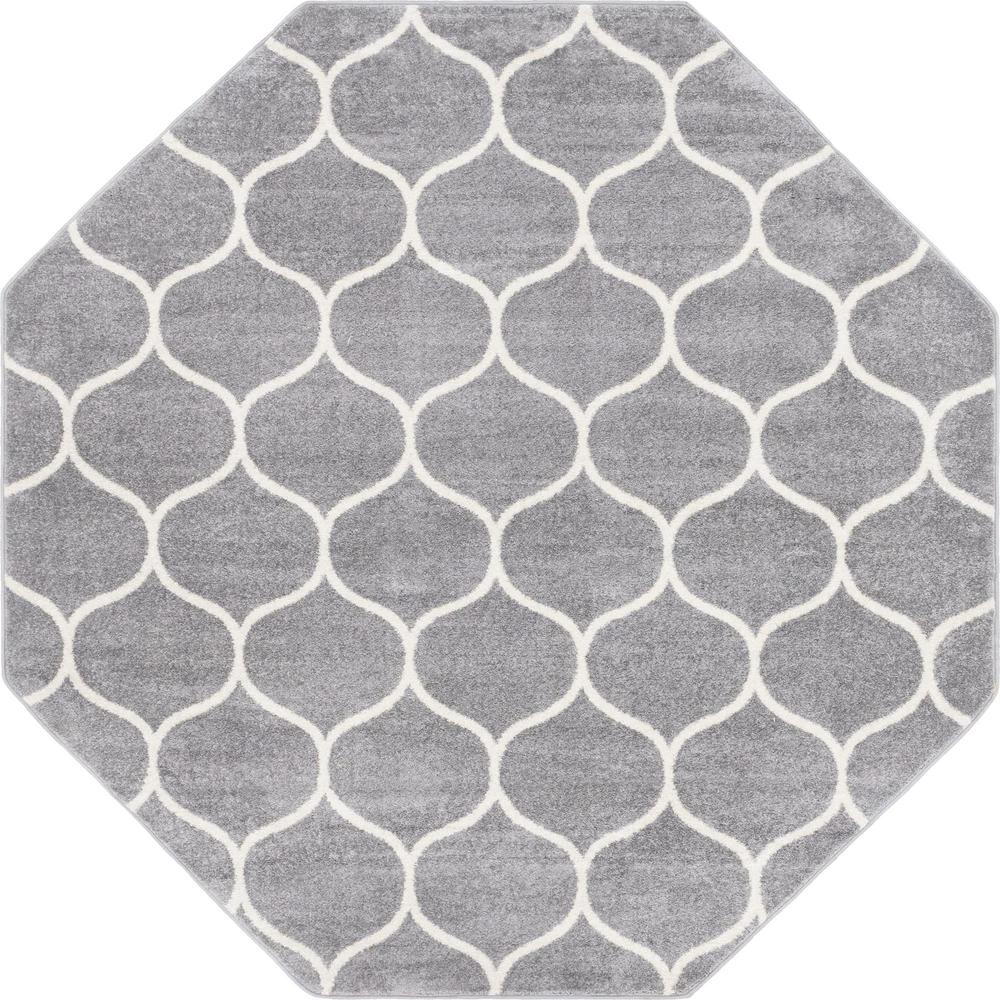 Unique Loom 8 Ft Octagon Rug in Light Gray (3151575). Picture 1