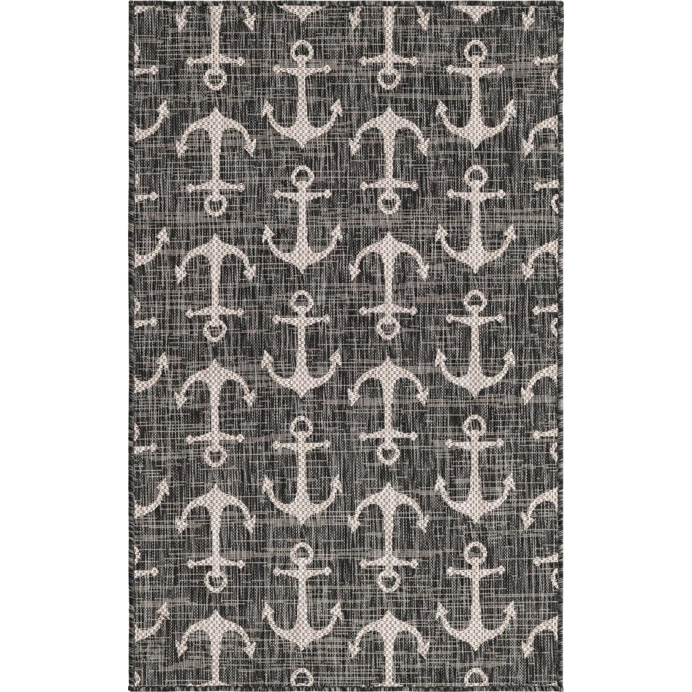 Unique Loom Rectangular 3x5 Rug in Charcoal (3162726). Picture 1