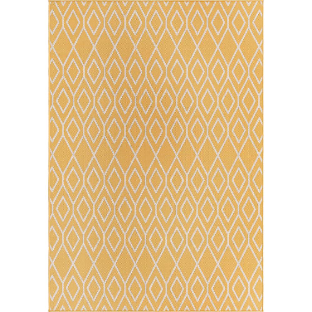 Jill Zarin Outdoor Turks and Caicos Area Rug 7' 0" x 10' 0", Rectangular Yellow Ivory. Picture 1