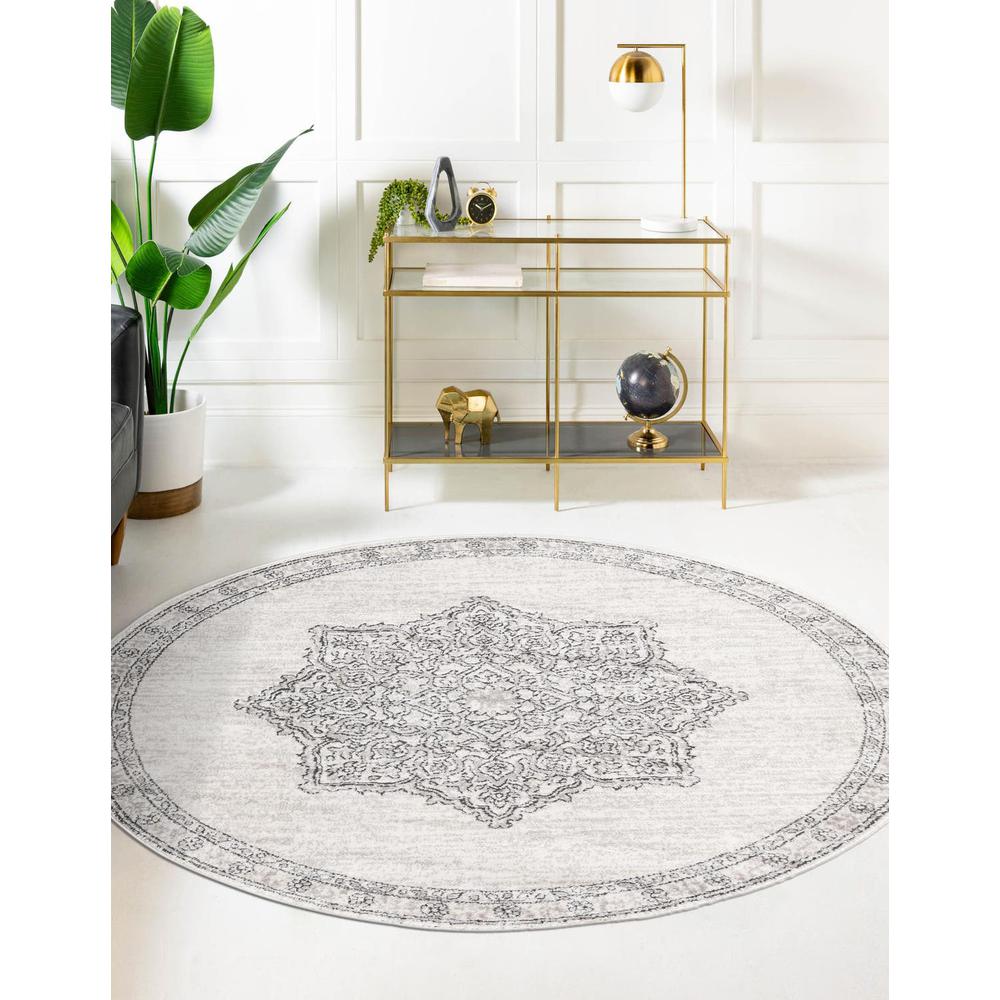 Nyla Collection, Area Rug, Ivory, 3' 3" x 3' 3", Round. Picture 2