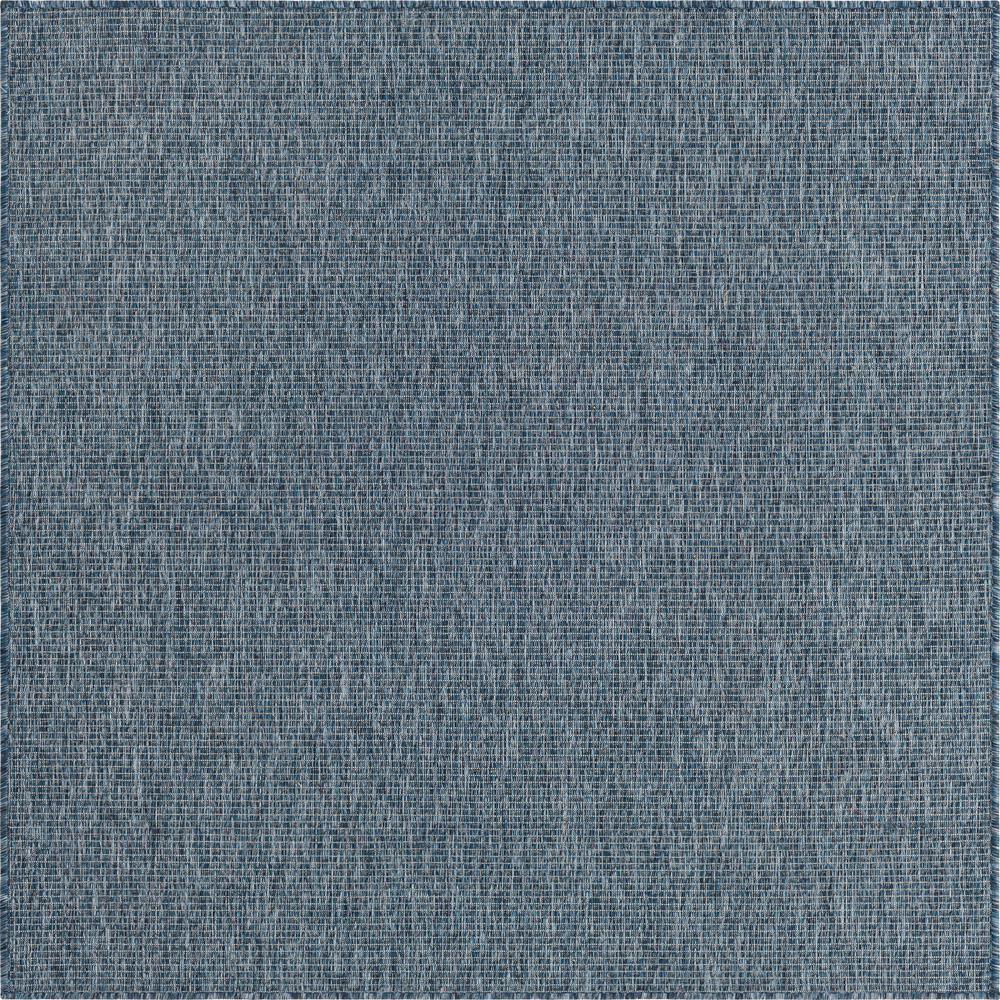 Unique Loom 5 Ft Square Rug in Navy Blue (3152125). Picture 1