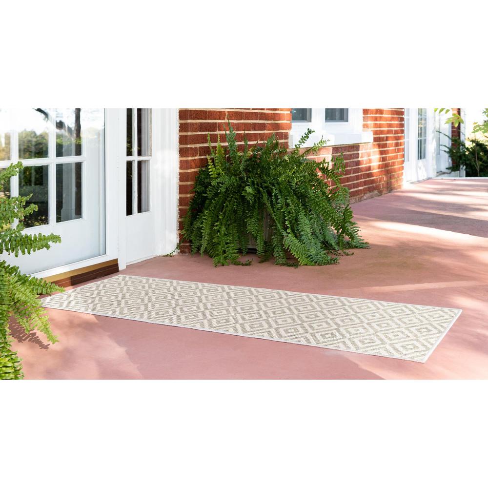 Jill Zarin Outdoor Collection Area Rug, Light Gray, 2' 0" x 8' 0", Runner. Picture 3