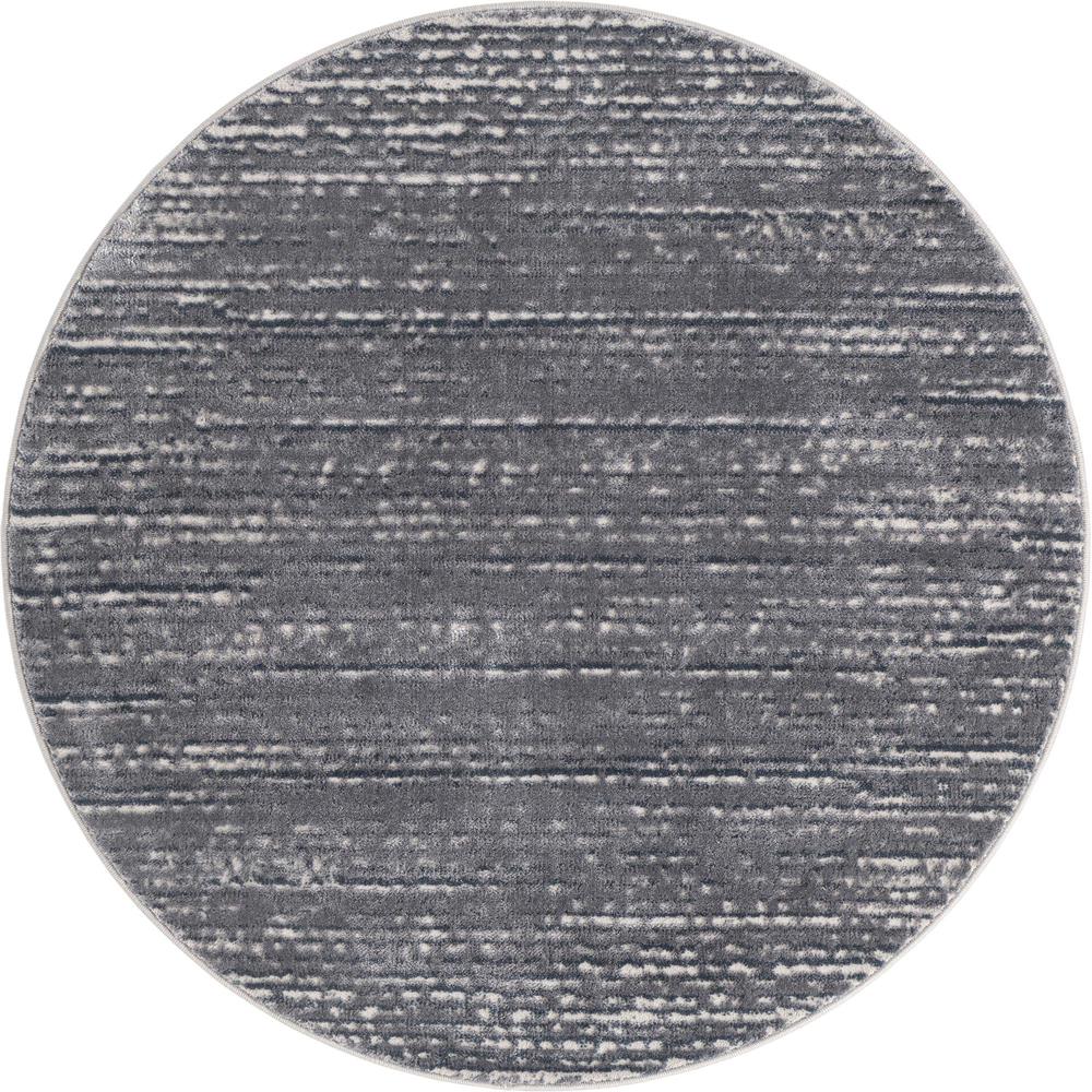Unique Loom 4 Ft Round Rug in Gray (3154280). Picture 1