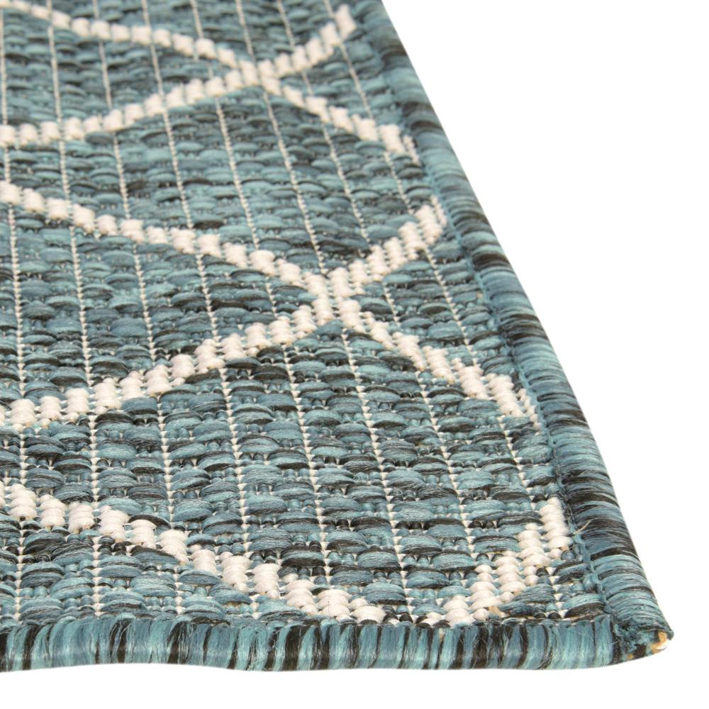Outdoor Trellis Collection, Area Rug, Teal, 2' 11" x 10' 0", Runner. Picture 10