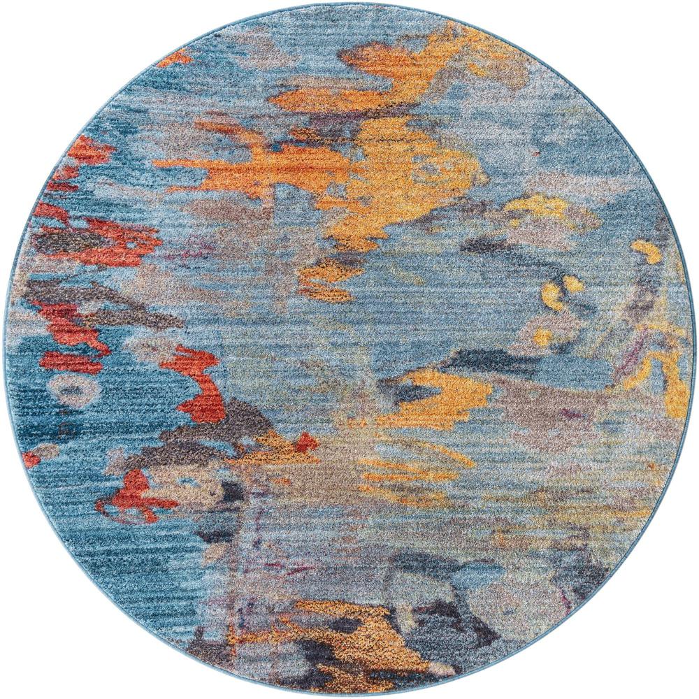 Downtown Tribeca Area Rug 5' 3" x 5' 3", Round Multi. Picture 1
