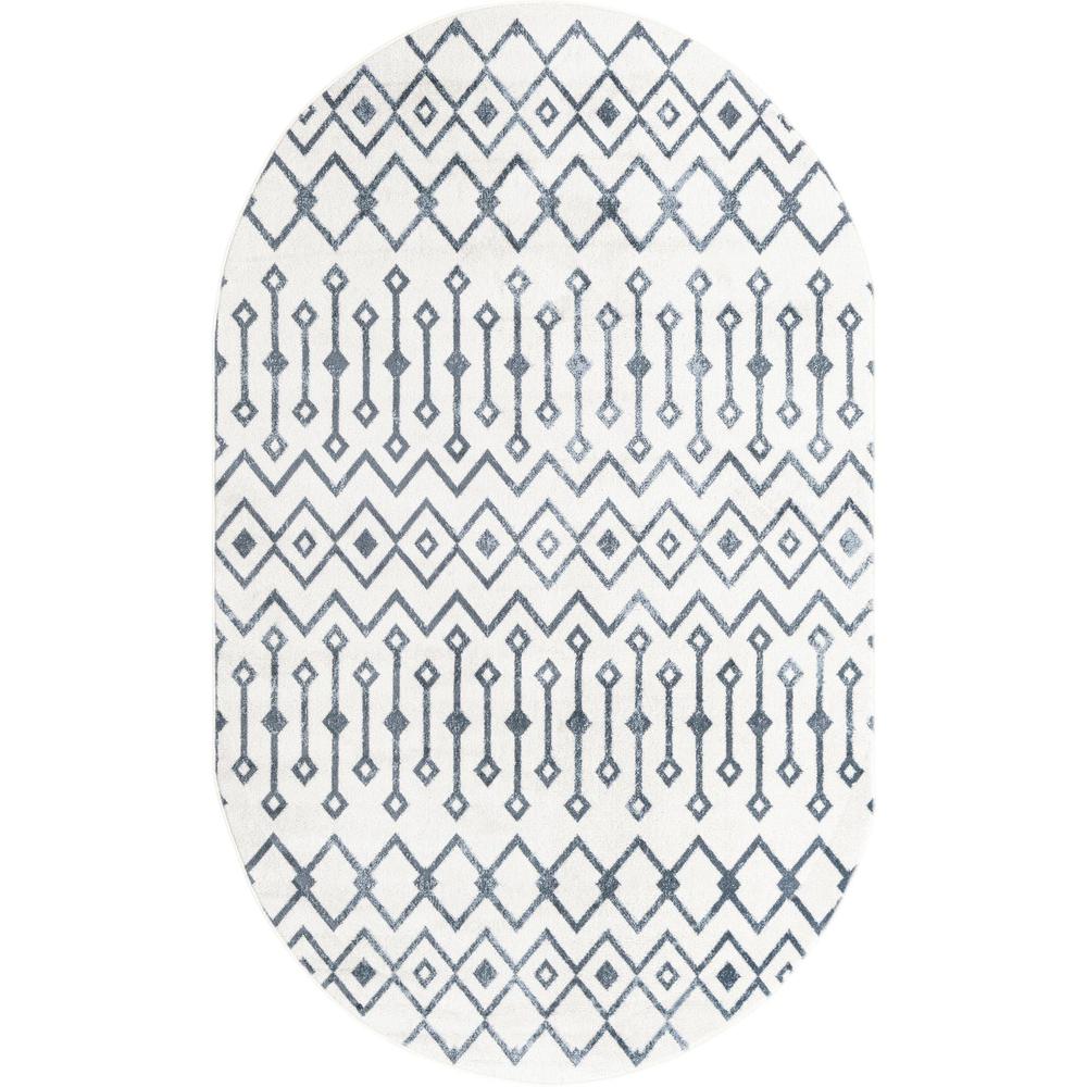 Unique Loom 5x8 Oval Rug in Ivory (3161030). The main picture.