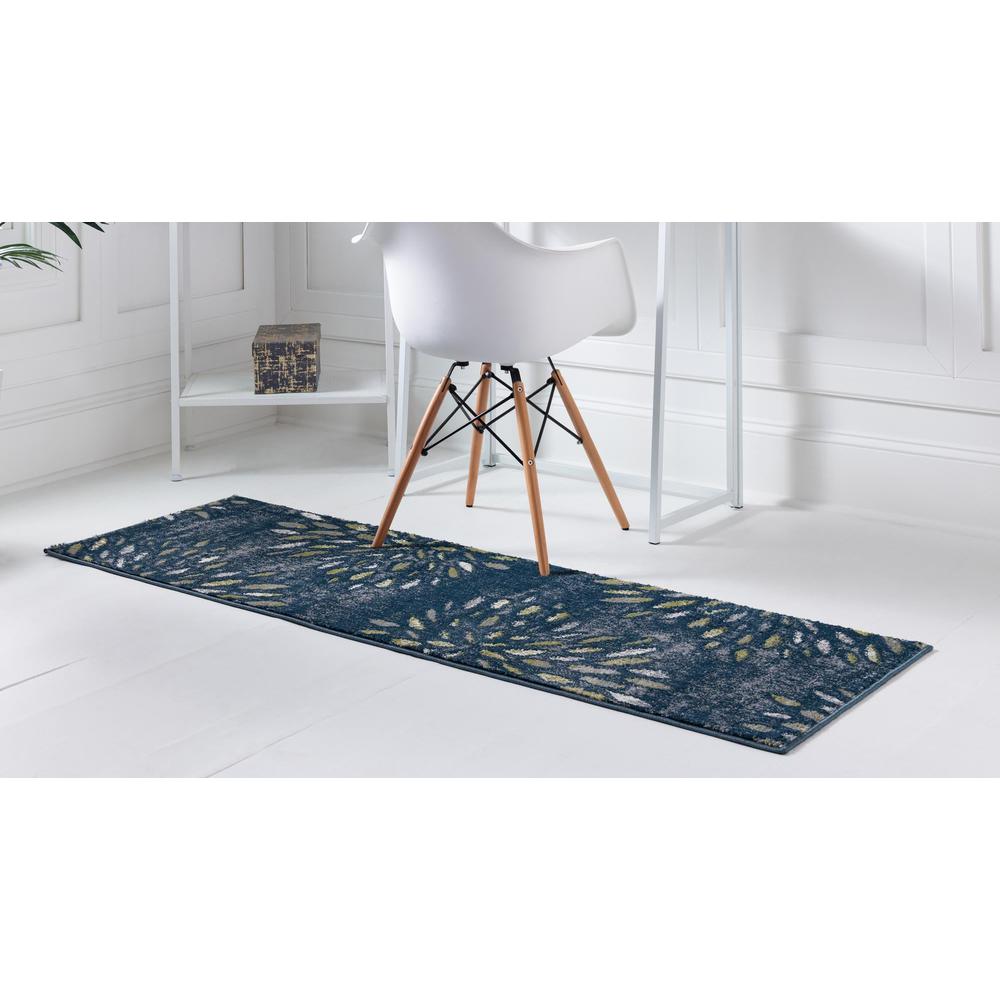 Unique Loom 6 Ft Runner in Navy Blue (3150168). Picture 3