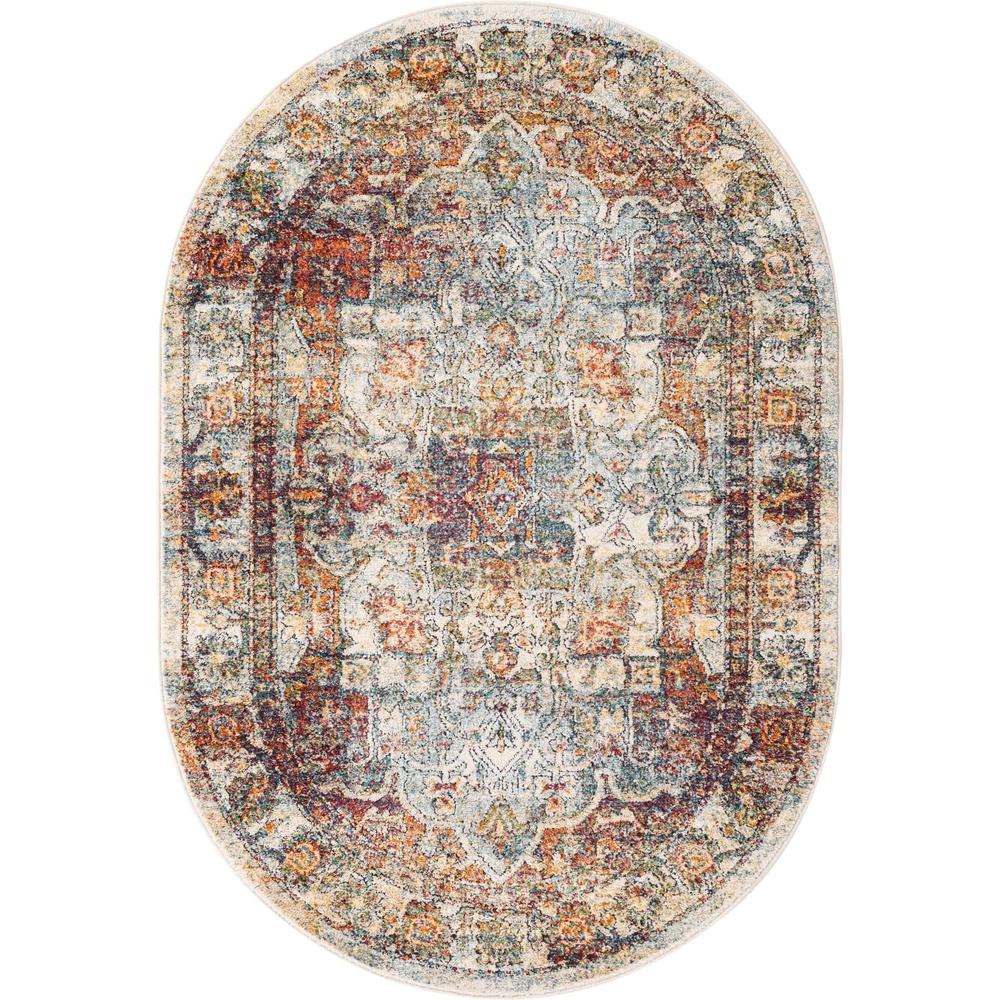 Unique Loom 4x6 Oval Rug in Ivory (3161758). Picture 1