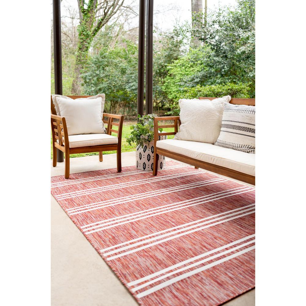Jill Zarin Outdoor Collection, Area Rug, Rust Red, 9' 0" x 12' 0", Rectangular. Picture 2