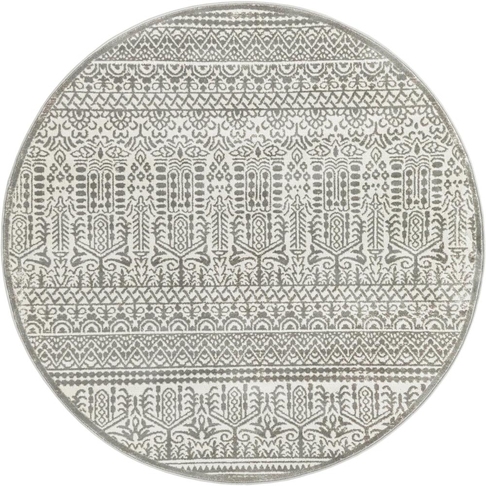 Uptown Area Rug 5' 3" x 5' 3", Round Gray. Picture 1