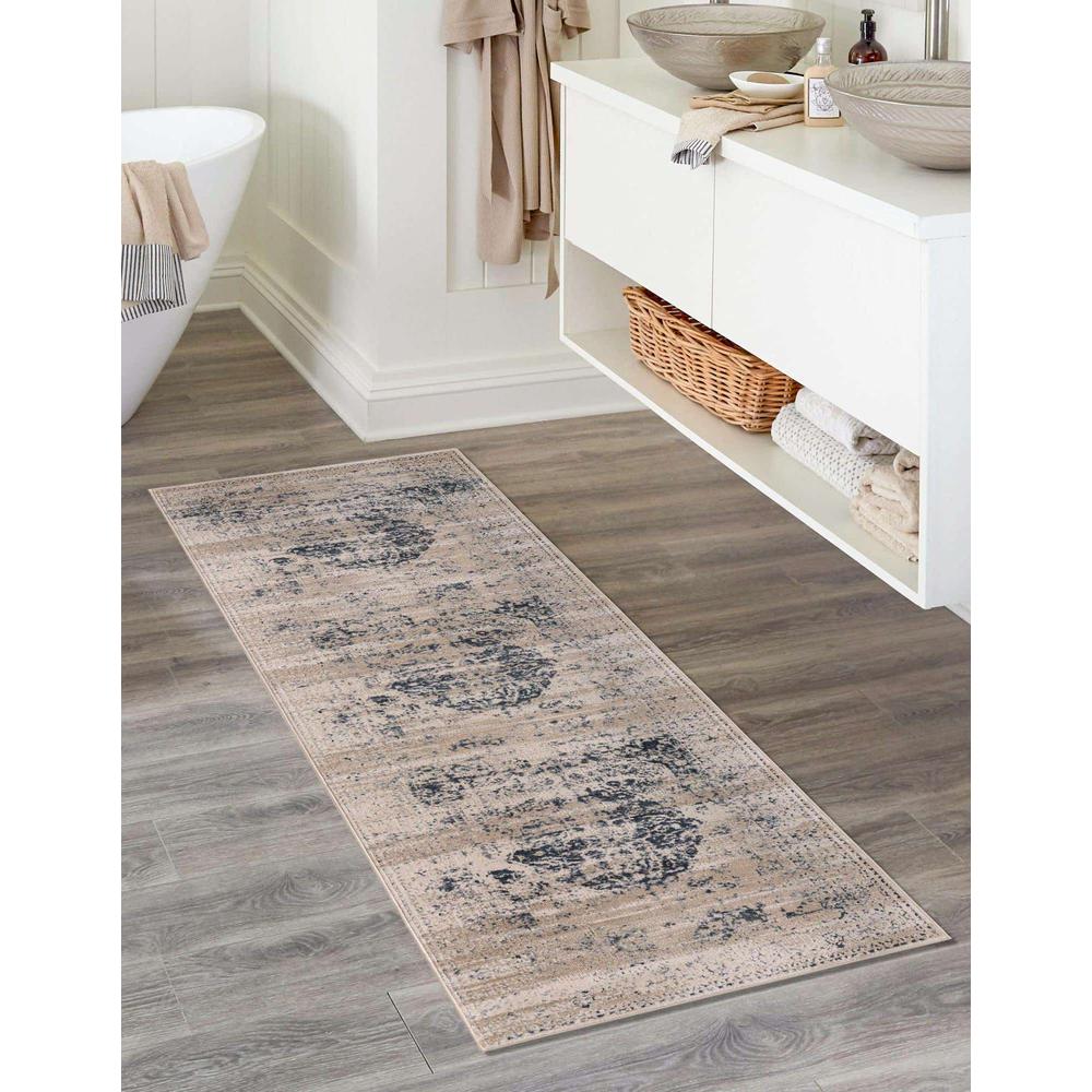 Chateau Hoover Area Rug 2' 7" x 12' 0", Runner Dark Blue. Picture 5