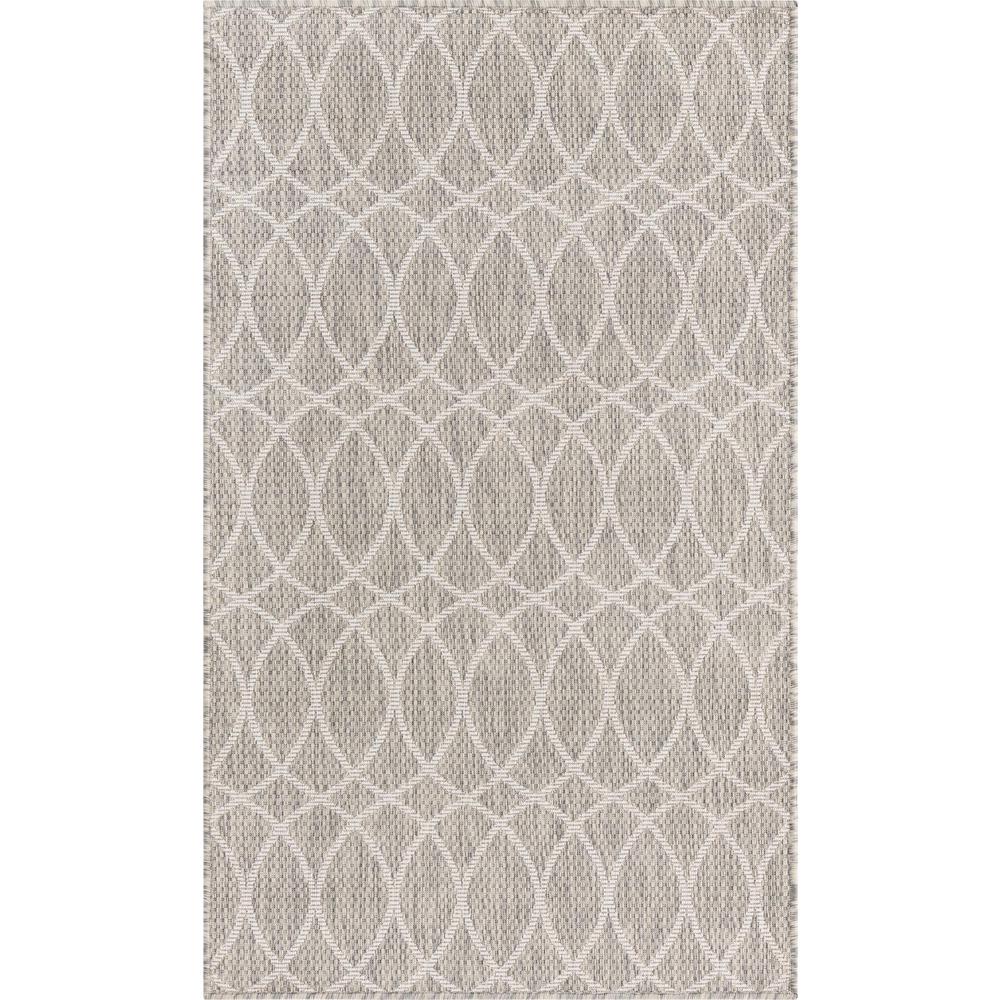 Outdoor Trellis Collection, Area Rug, Light Gray, 3' 0" x 5' 3", Rectangular. Picture 1