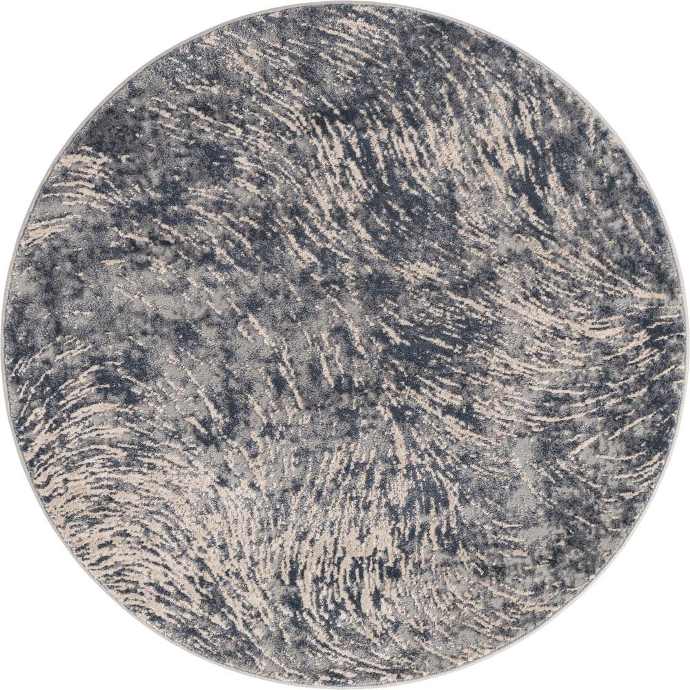 Unique Loom 4 Ft Round Rug in Gray (3154358). Picture 1