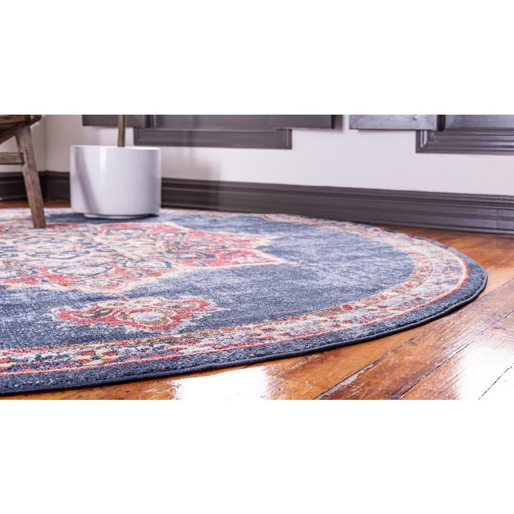 Unique Loom 3 Ft Round Rug in Navy Blue (3153858). Picture 4