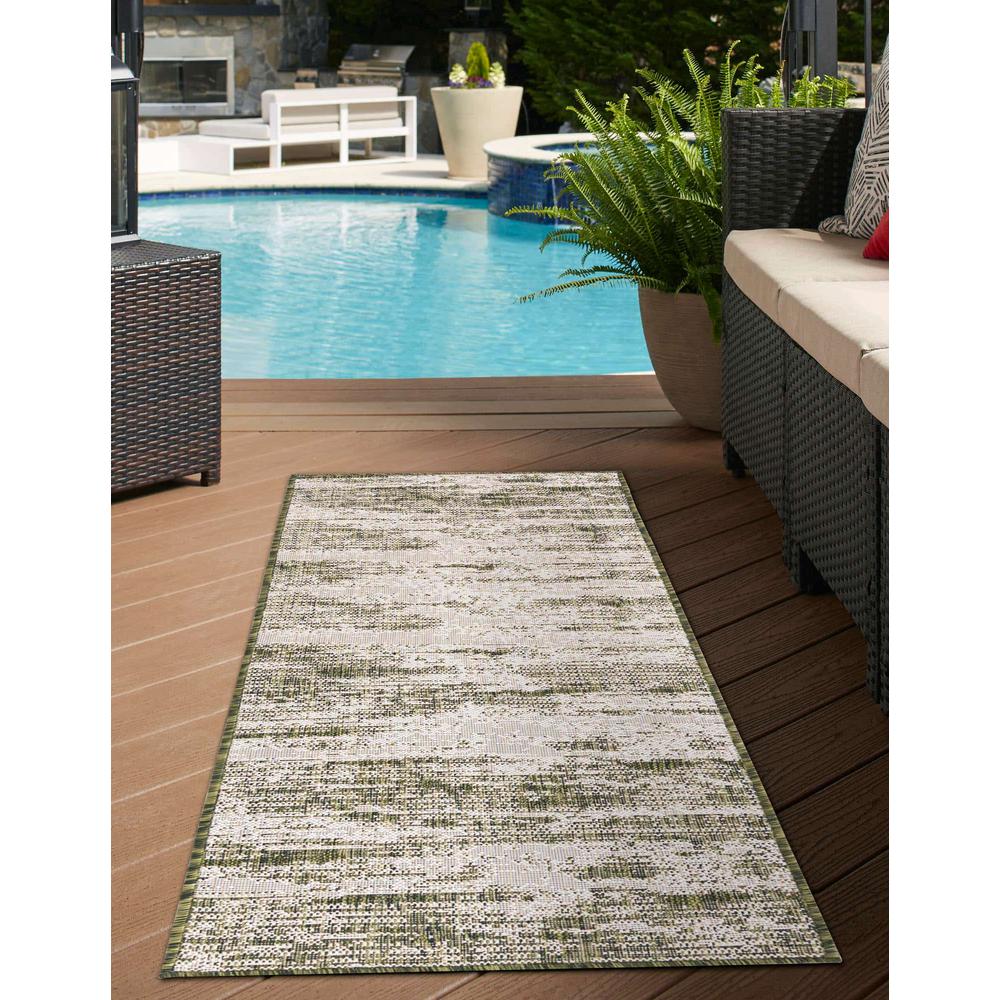 Outdoor Modern Collection, Area Rug, Green, 2' 0" x 6' 0", Runner. Picture 3