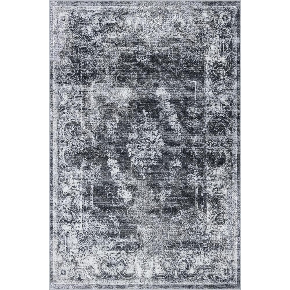 Unique Loom Rectangular 5x8 Rug in Charcoal (3149277). Picture 1