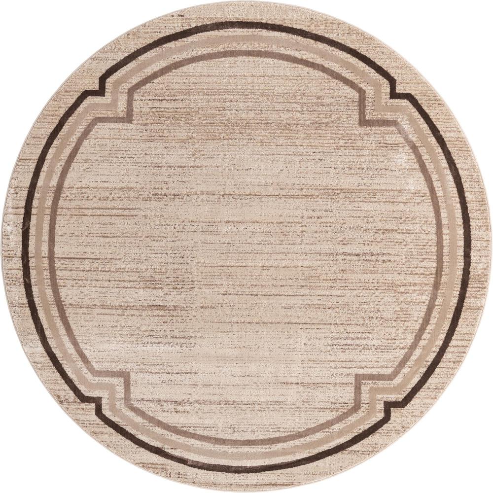 Unique Loom 7 Ft Round Rug in Brown (3154378). Picture 1