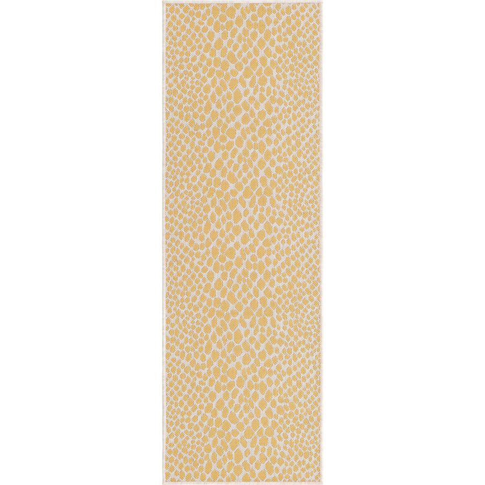 Jill Zarin Outdoor Cape Town Area Rug 2' 0" x 6' 0", Runner Yellow Ivory. Picture 1