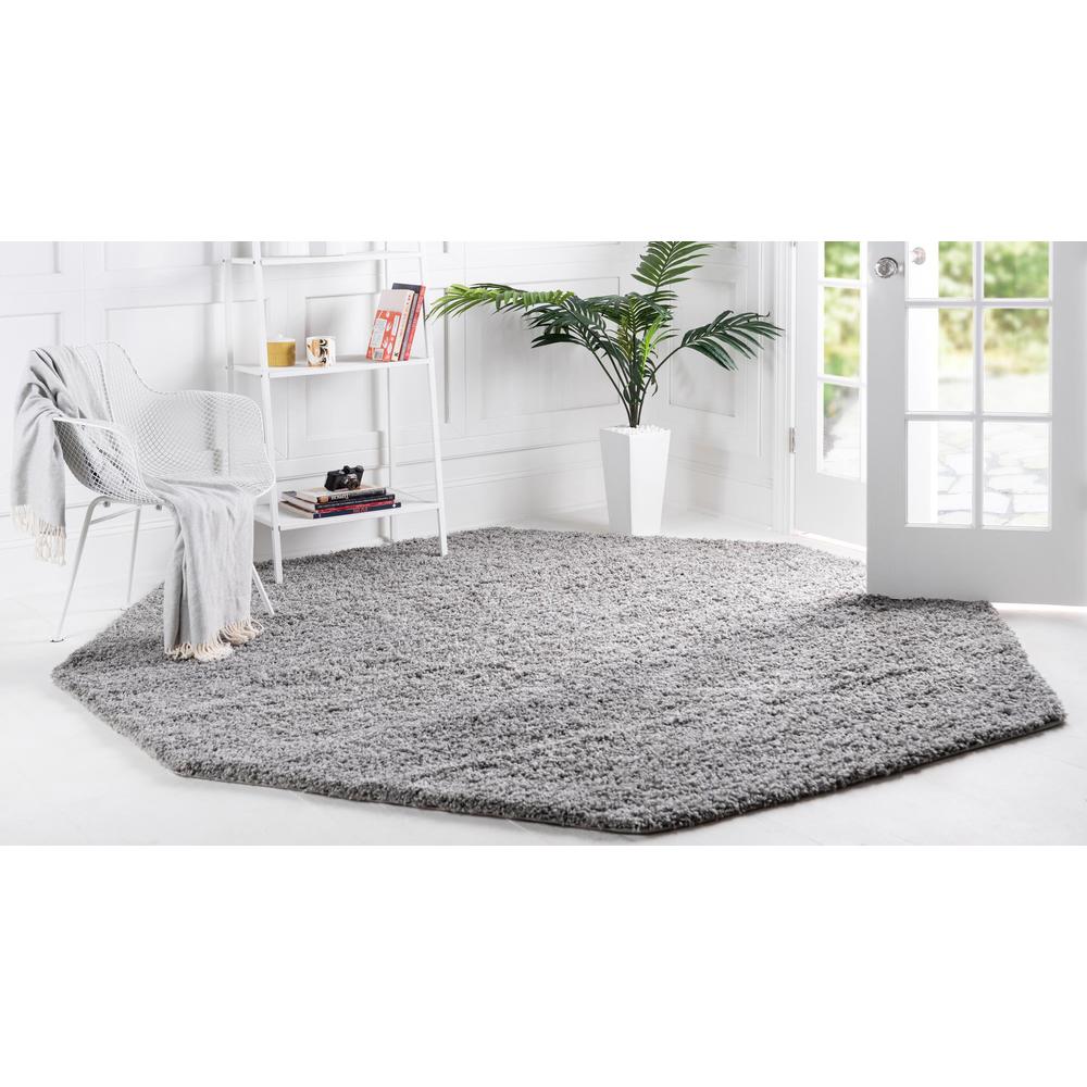 Unique Loom 8 Ft Octagon Rug in Cloud Gray (3151290). Picture 6