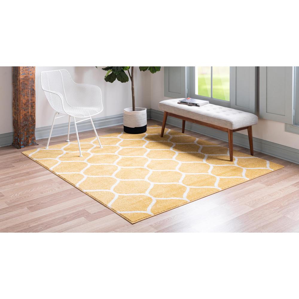 Unique Loom 5 Ft Square Rug in Yellow (3151672). Picture 3