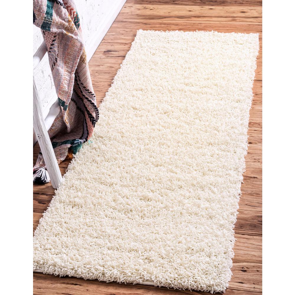 Solid Shag Rug, Ivory (2' 6 x 13' 0). Picture 2