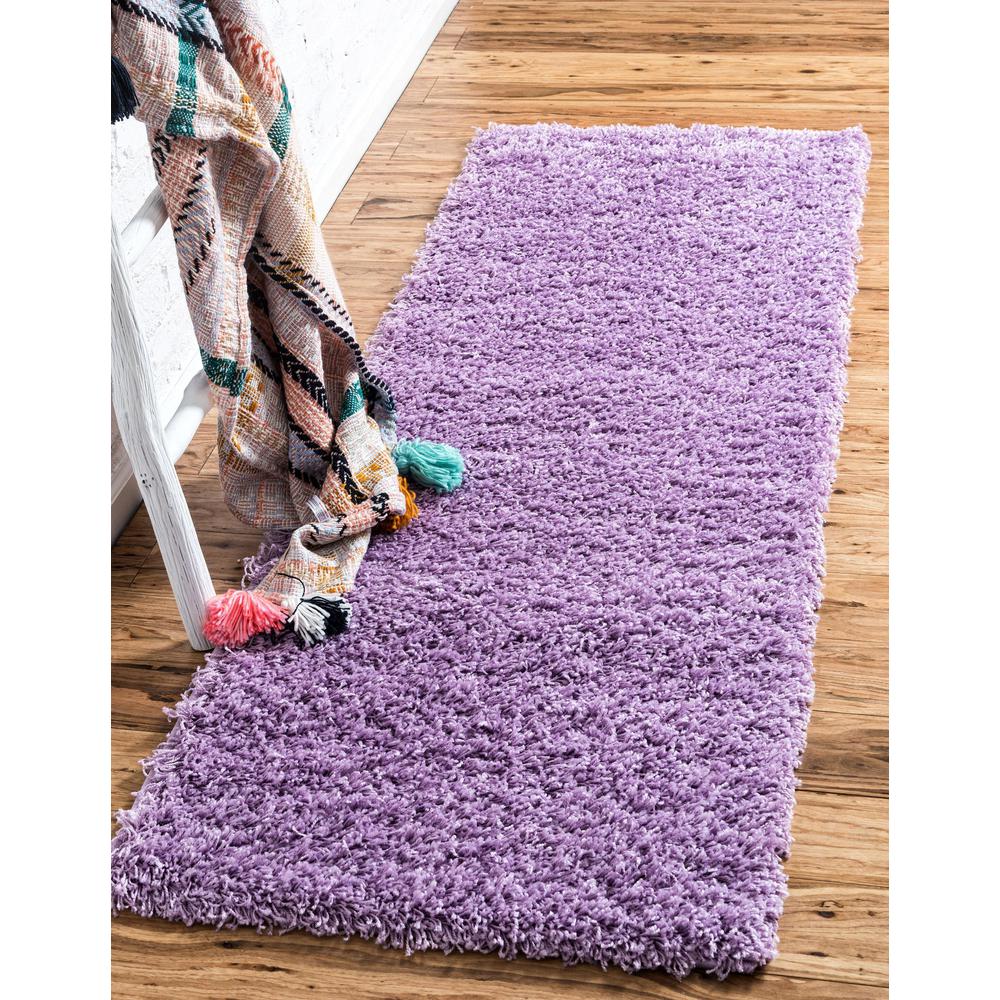 Solid Shag Rug, Lilac (2' 6 x 13' 0). Picture 2