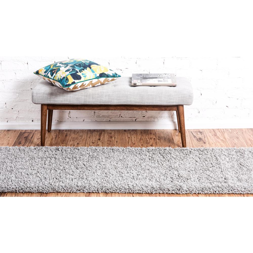 Solid Shag Rug, Cloud Gray (2' 6 x 13' 0). Picture 3