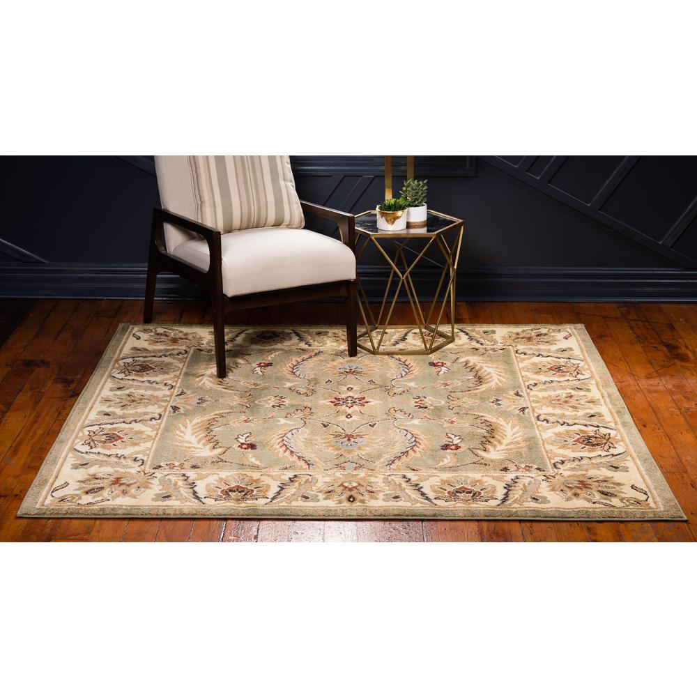 Hickory Voyage Rug, Light Green (6' 0 x 6' 0). Picture 4