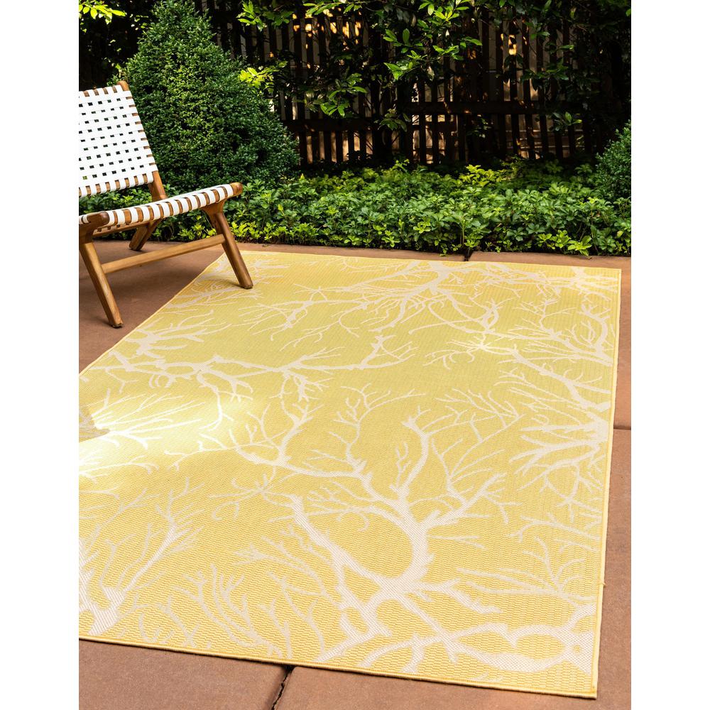 Outdoor Branch Rug, Yellow (7' 0 x 10' 0). Picture 2