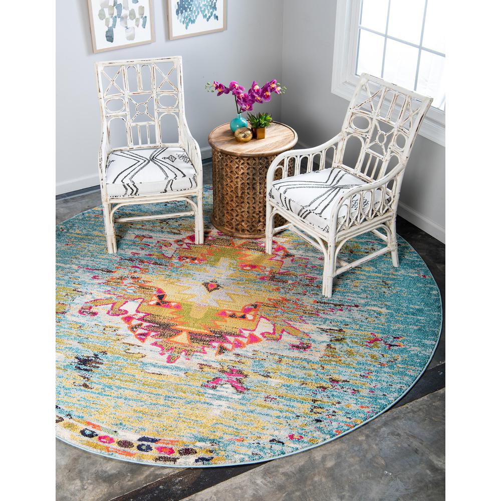 Chagall Vita Rug, Turquoise (6' 0 x 6' 0). Picture 2