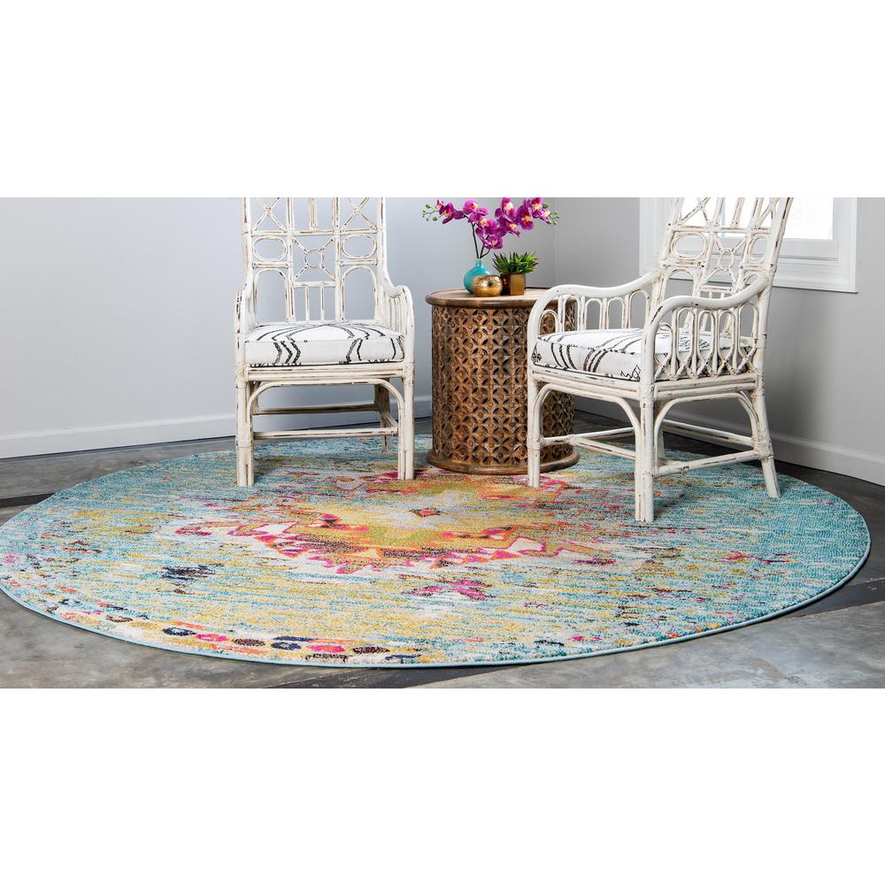 Chagall Vita Rug, Turquoise (6' 0 x 6' 0). Picture 3